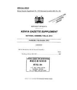 The Kenya Heroes Bill, 2013