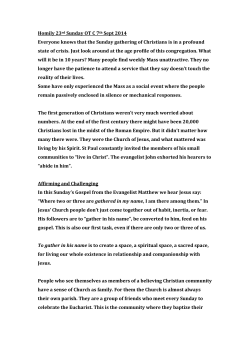 Homily 23rd Sunday OT C 7th Sept 2014 Everyone knows that the