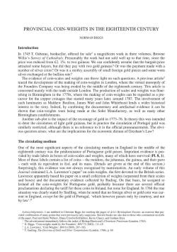 provincial coin-weights in the eighteenth century