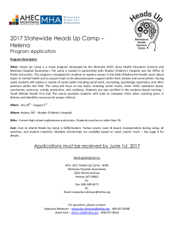 2017 Statewide Heads Up Camp – Helena