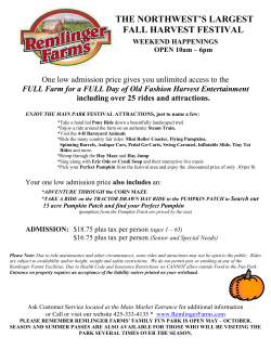 PRESS RELEASE - Remlinger Farms