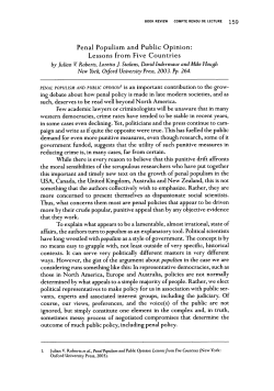 Penal Populism and Public Opinion