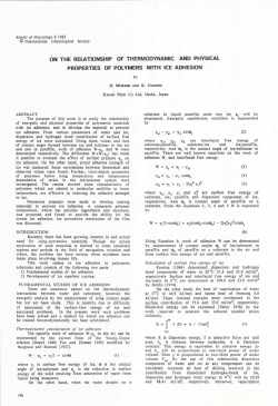on the relationship of thermodynamic and physical properties of