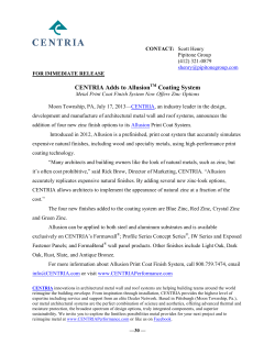 CENTRIA Adds to Allusion Coating System