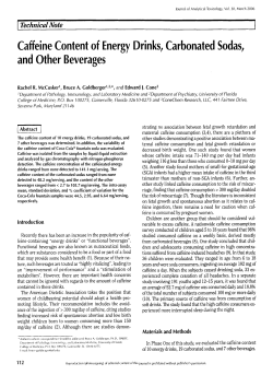 Caffeine Content of Energy Drinks, Carbonated Sodas