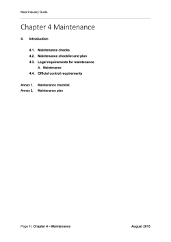 Meat Industry Guide Chapter 4 : Maintenance