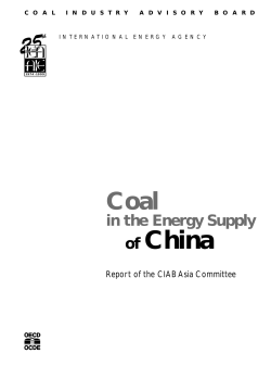 Coal in the Energy Supply of China