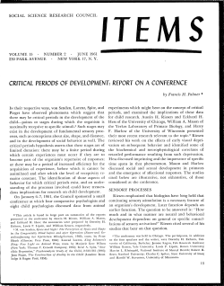 critical periods of development: a conference - Stacks