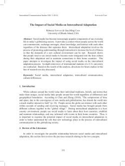 The Impact of Social Media on Intercultural Adaptation