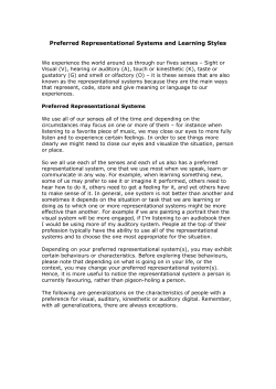 Preferred Representational Systems and Learning Styles