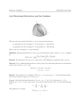 14.6 Directional Derivatives and the Gradient