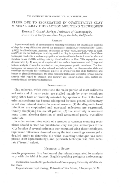 error due to segregation in quantitative clay mineral x-ray