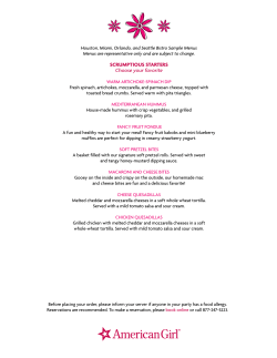 SCRUMPTIOUS STARTERS Choose your favorite