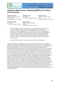 Collective effervescence: Designing MOOCs for