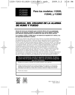 i12020, i12040, y i12080 MANUAL DEL USUARIO DE LA ALARMA