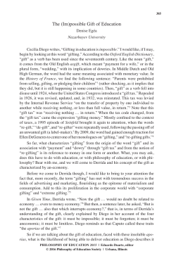 The (Im)possible Gift of Education