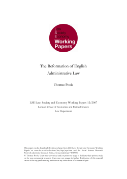 The Reformation of English Administrative Law