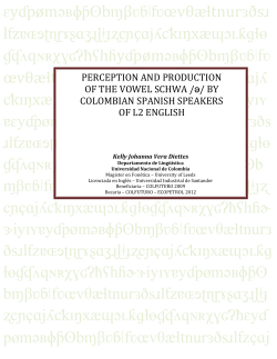 PERCEPTION AND PRODUCTION OF THE VOWEL SCHWA /ə/ BY
