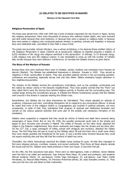 22 OBLATES TO BE BEATIFIED IN MADRID