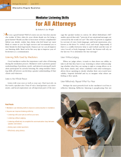 Mediator Listening Skills for All Attorneys