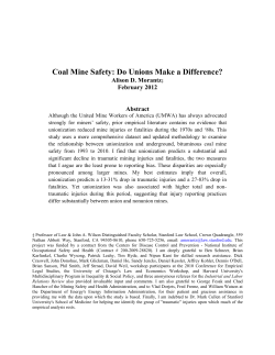 Coal Mine Safety: Do Unions Make a Difference?