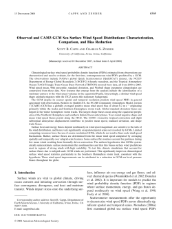 Observed and CAM3 GCM Sea Surface Wind Speed Distributions