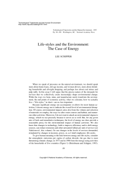 Life-styles and the Environment: The Case of Energy