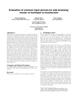 Evaluation of common input devices for web browsing