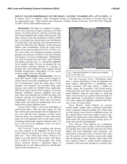 IMPACT CRATER MORPHOLOGY OF THE MOON: EASTERN