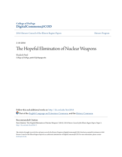 The Hopeful Elimination of Nuclear Weapons