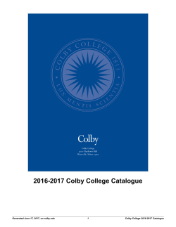 2016-2017 Colby College Catalogue
