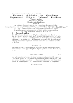 Existence of Solution for Quasilinear Degenerated Ellipt ic