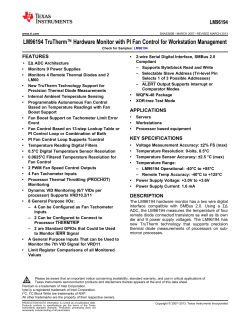 LM96194 TruTherm HW Monitor w/PI Fan Cntrl for Workstation Mgmt