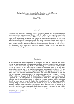 Categorisation and the negotiation of similarity and difference
