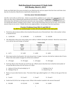 Math Study Guide for Benchmark Assessment 2