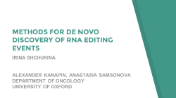 METHODS FOR DE NOVO DISCOVERY OF RNA EDITING EVENTS