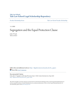 Segregation and the Equal Protection Clause