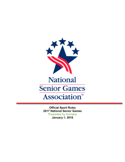 Official Sport Rules 2017 National Senior Games Presented by