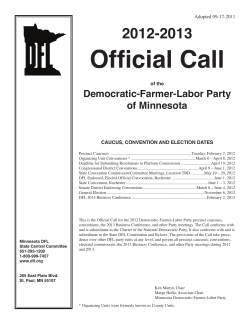 2012-2013 Official Call