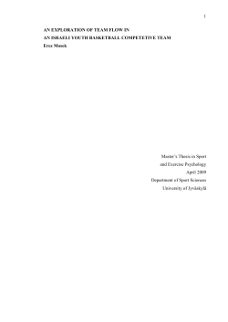 1 AN EXPLORATION OF TEAM FLOW IN AN ISRAELI YOUTH