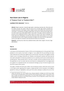 Non-State Law in Nigeria