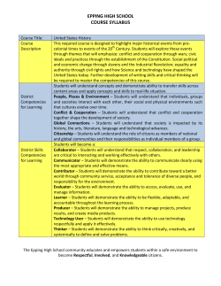 epping high school course syllabus