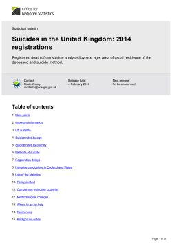 Suicides in the United Kingdom - Office for National Statistics