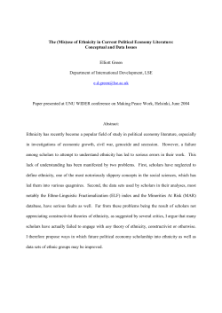 (Mis) Use of Ethnicity in Contemporary Political Economy Literature