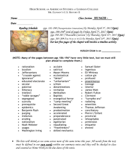 First Sheet - High School of American Studies @ Lehman College