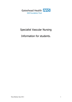 Specialist Vascular Nursing Information for students.