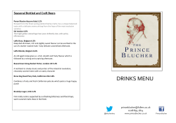 drinks menu - The Prince Blucher