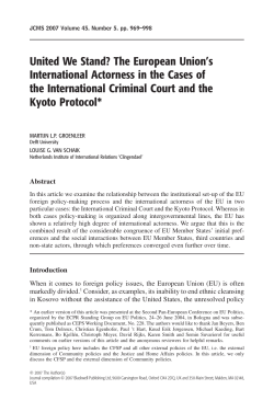 United We Stand? The European Union`s International Actorness in