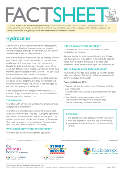 Hydroceles - The Sydney Children`s Hospitals Network