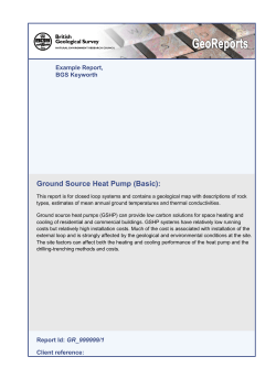 Ground Source Heat Pump - British Geological Survey